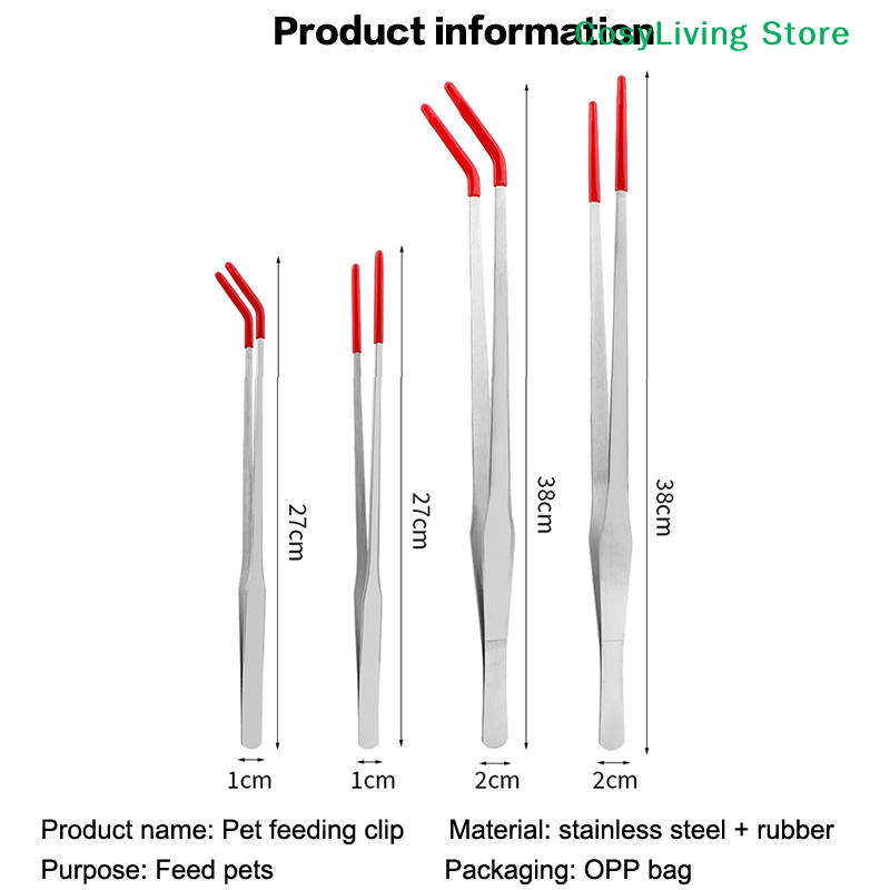 Reptile Feeding Tongs With Rub - Feeding Tong Stainless recension och pris