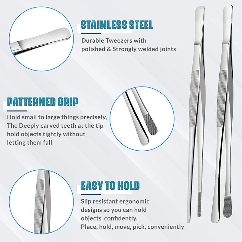 2Pcs 12-Inch Kitchen Cooking T - Feeding Tong Stainless recension och pris