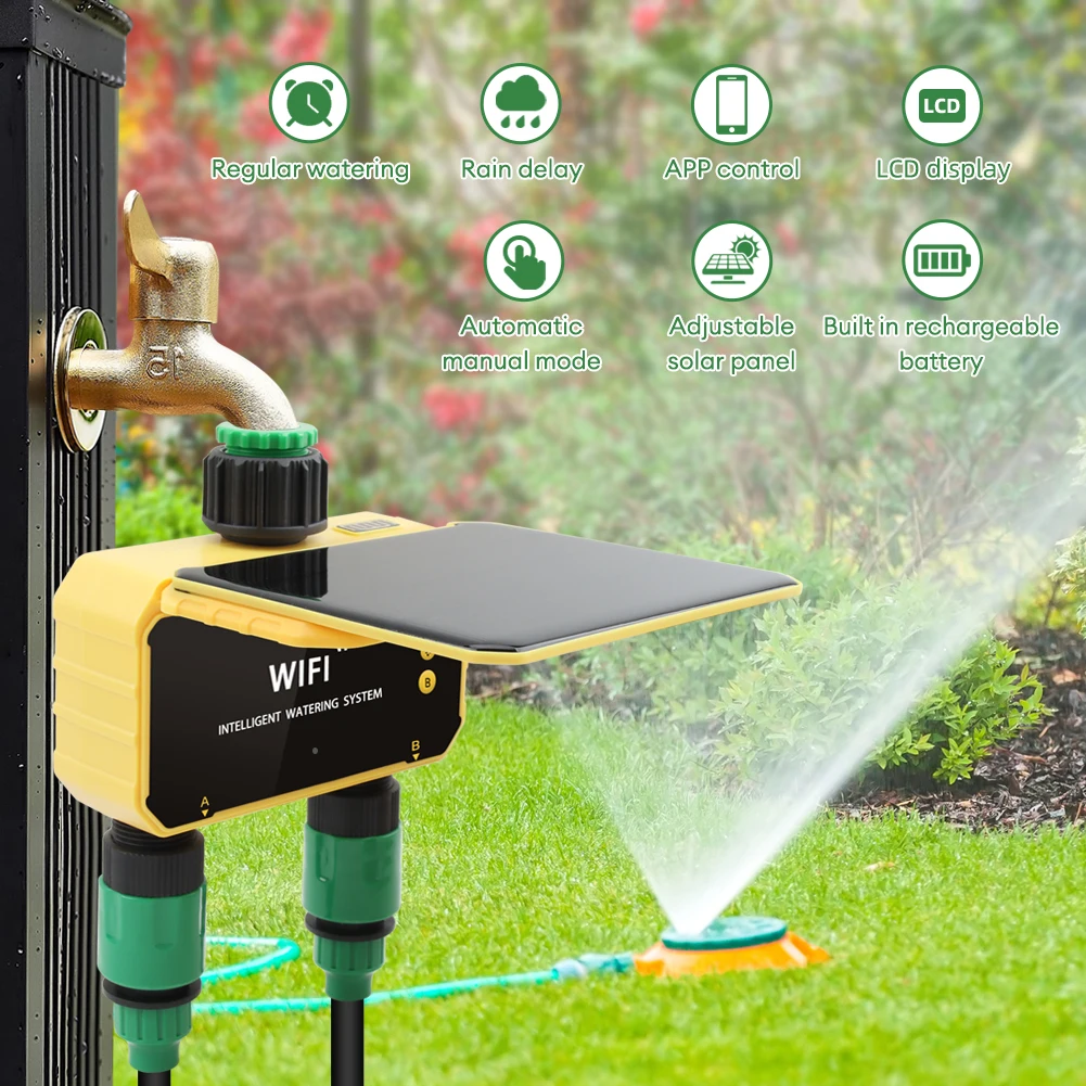 WiFi Solar Timer Dual Water Va - Timer Dual Outlet recension och pris