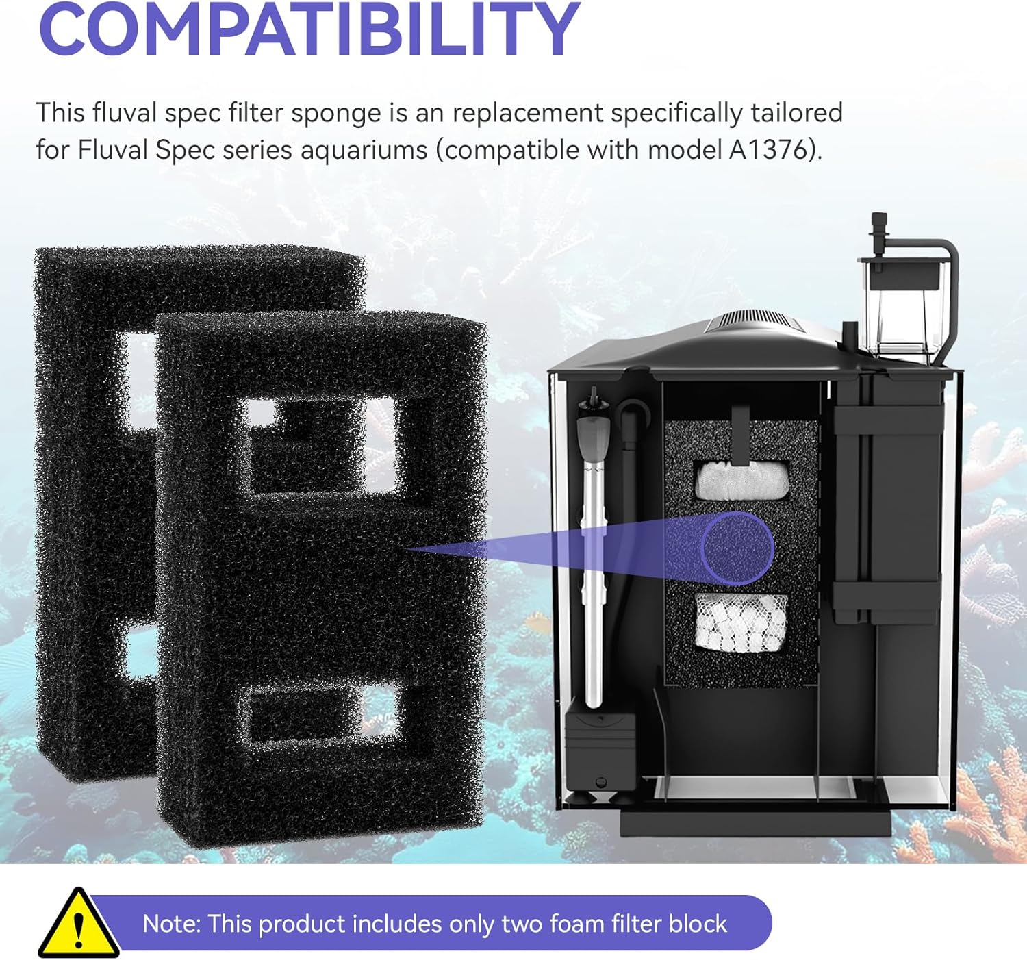 Compatible Foam Filter Block F - Fluval Aquarium Spec recension och pris