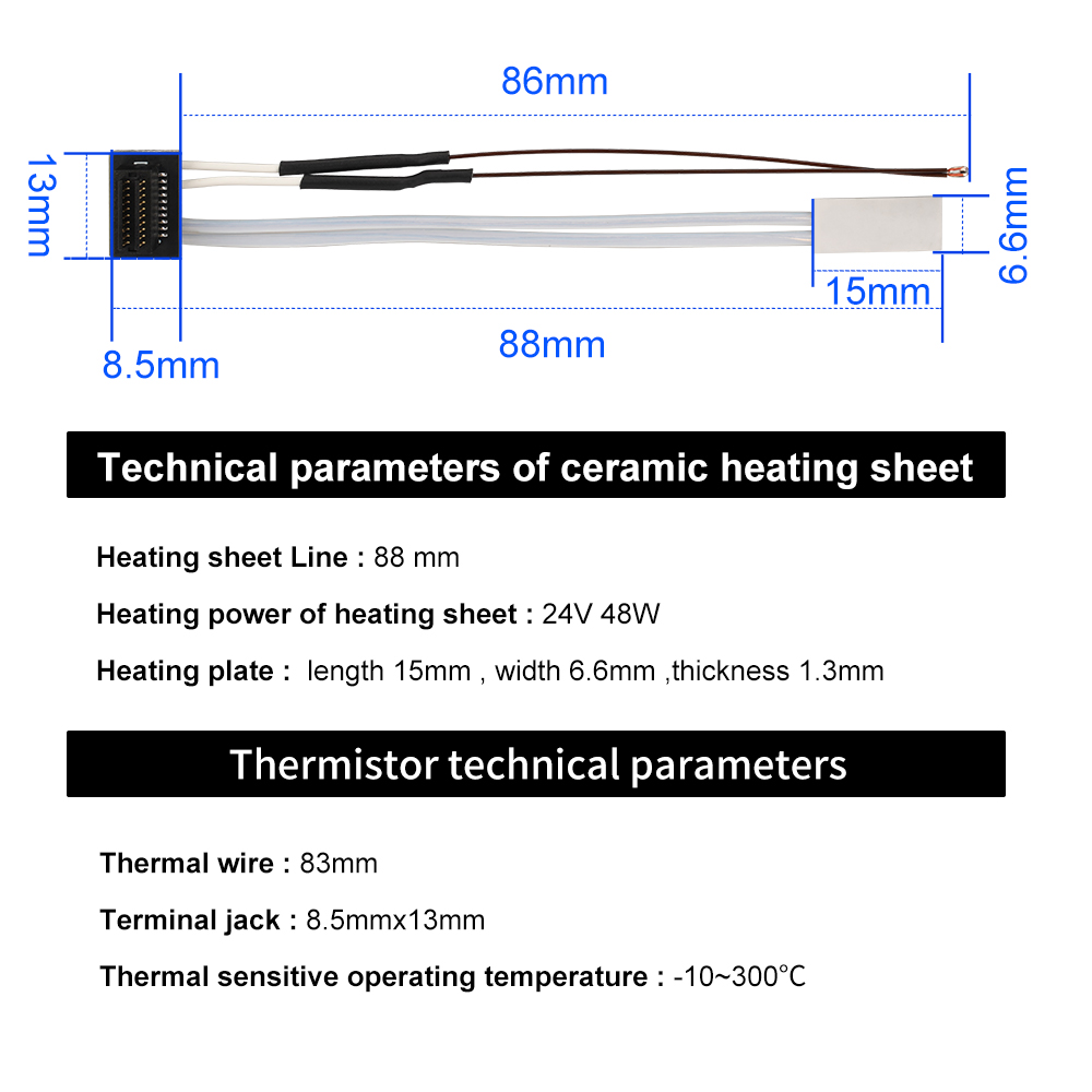 For Bambu Lab P1S P1P Thermist - Ceramic Heat Emitter recension och pris