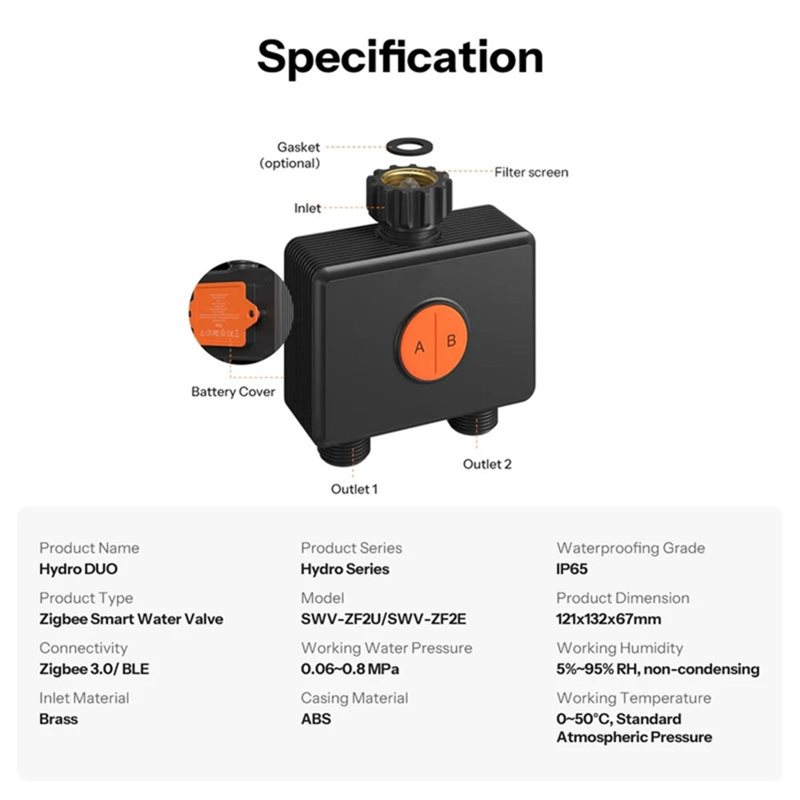 AB66-IP65 Rated Zigbee 3.0 Hyd - Timer Dual Outlet recension och pris